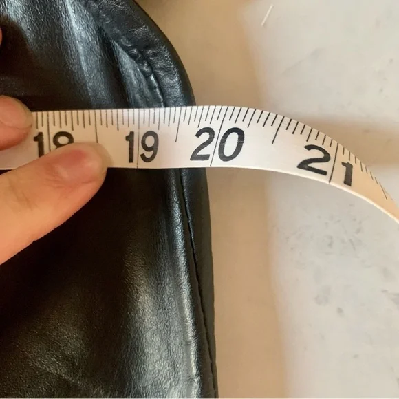 Winlit Womens Black Leather High Waisted Vintage Skirt Deadstock Size 9/10 - Picture 11 of 12